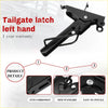 Black metal left-hand tailgate latch with anti-corrosion finish for ranger 500 570 800 gem e2 e4 back side view