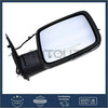 Black plastic right side mirror for ram 1500 with heated turn signal and puddle light rectangular reflective surface