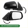 Right side door mirror for toyota highlander 2008-2013 manual folding black plastic with glossy finish and turn signal