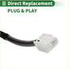 White plastic electrical connector with black wire for right side door mirror manual folding toyota rav4 2009-2012
