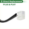 White plastic electrical connector with black wire on the back side of right side door mirror for toyota rav4 gloss black