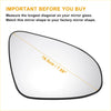 Right side heated white mirror glass with black frame and 19.5cm diagonal for toyota c-hr 2016-2023 replacement