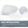 Transparent white plastic right side rearview mirror cover cap with molded clips for easy replacement on toyota prius 2010-2012