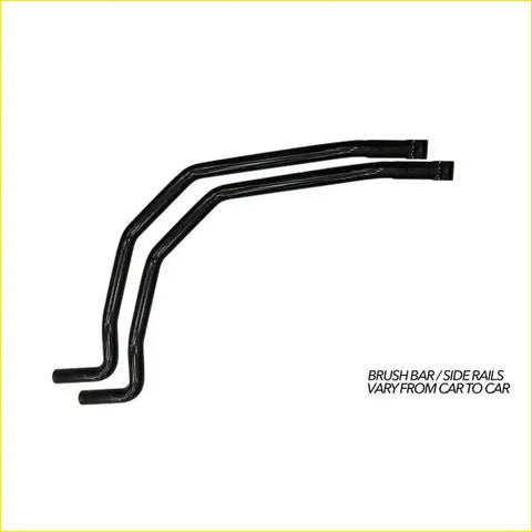 Black metal Rockarmor brush bars with sleek curved design for Toyota Hilux gt bullbar ideal for 4wd ute offroad use