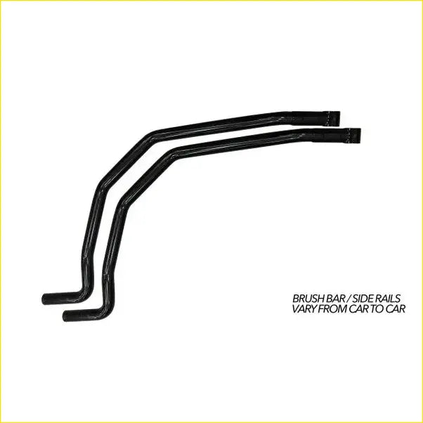 Black metal Rockarmor brush bars with sleek curved design for Toyota Hilux gt bullbar ideal for 4wd ute offroad use