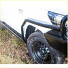 Black tubular steel rockarmor brushbar on white toyota hilux ute 4wd for offroad protection 2015-2020