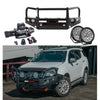 Rockarmor elite bullbar frontal combo in black steel with synthetic winch rope and control box for isuzu dmax 2012-2020