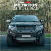 Black rockarmor gt hoop bullbar combo pack mounted on mitsubishi mq triton 4wd ute for tough offroad protection