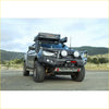 Black rockarmor gt hoop steel bullbar combo with round headlights and red accent trim for isuzu dmax 08/2020-2024 pfl