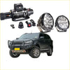 Black rugged isuzu mux with chrome accents and steel rockarmor gt hoop bullbar combo for off-road protection