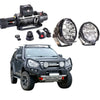 Black Isuzu Dmax ute with Rockarmor GT hoop steel bullbar combo featuring rugged front bumper and dual LED headlights for offroad 4WD