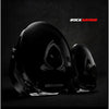 Black rockarmor motorcycle helmet with glossy finish and white logo, perfect for offroad 4wd and ute adventures