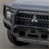 Black metal steel bullbar with integrated grille and mitsubishi logo for isuzu mux 08 2020 2024 pfl