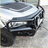 Black metal steel bullbar with integrated circular lights and rugged design for toyota hilux n80 4wd offroad ute