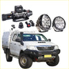 White toyota hilux ute with black rockarmor gt hoopless bullbar front combo equipped for offroad 4wd use