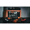 Black rockarmor premium 12,000 lbs 4wd electric winch with synthetic rope and orange accents for offroad ute use