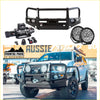 Rockarmor premium black metal bullbar with led lights and winch mount for mitsubishi triton ute 4wd offroad use