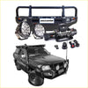 Black rockarmor premium bullbar front bumper with led lights and winch for toyota landcruiser fj105 4wd offroad use