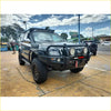 Black Rockarmor front bumper with round headlights and winch mount for Toyota Prado 120 2003-2009 full bar replacement