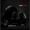 Black rockarmor motorcycle helmet with glossy finish and white logo ideal for offroad 4wd and ute riders