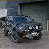 Black lifted isuzu mux with rockarmor gt hoop bullbar front bumper and rugged off-road tires from 2020-2024 model