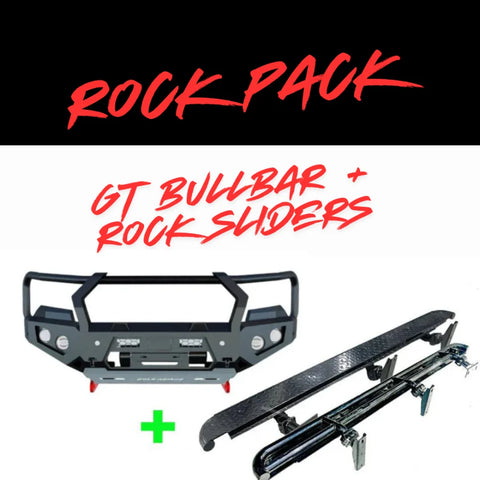 Black gt hoop bullbar with integrated rock sliders in sturdy metal for offroad 4wd ute toyota landcruiser 76 78 79