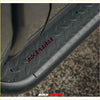 Black diamond plate rockarmor steel rockslider side steps with red lettering for ford ranger px 4wd ute offroad