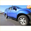 Vibrant blue metallic isuzu d-max ute with black rockarmor steel rockslider side steps perfect for offroad 4wd use
