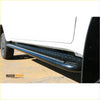 Black textured steel rockslider side step with sleek durable finish mounted on white toyota hilux n90 2026 4wd ute offroad