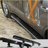 Black textured steel rockarmor rockslider side step with chrome accents for toyota landcruiser fj100 4wd offroad use