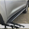 Black metal steel rockslider side step with textured finish and mounting brackets for toyota landcruiser 4wd offroad