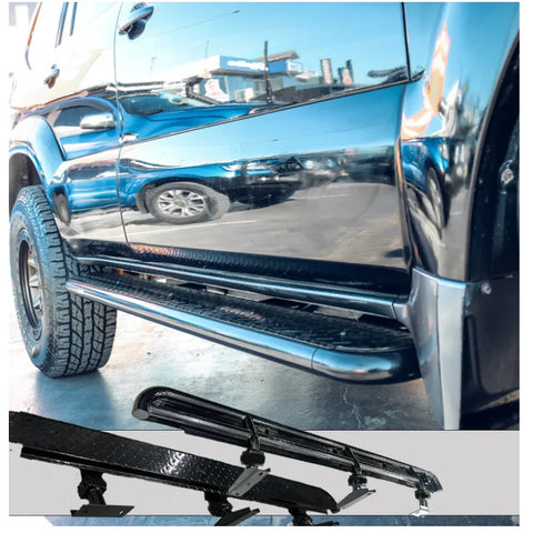 Rockarmor Steel Rockslider Side Steps To Suit Toyota Prado Fj120 Series 2003-2009