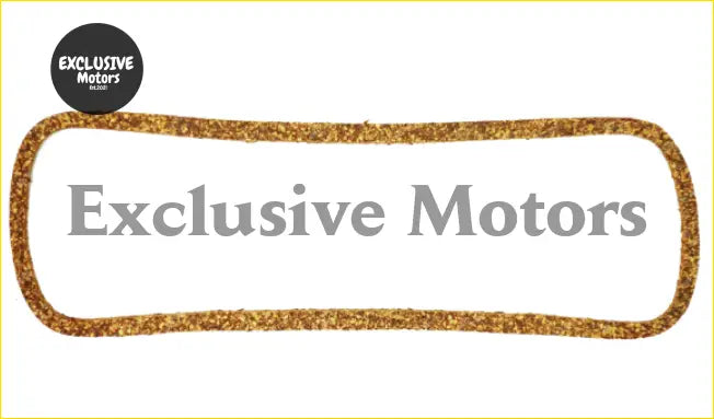 Gold glitter border frames exclusive motors logo with gray text for rocker cover cork gasket except 11 stud heads
