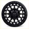 Matte black roh alloy assault wheel 17x9 with intricate spoke design and 6x139.7 bolt pattern and 12 offset