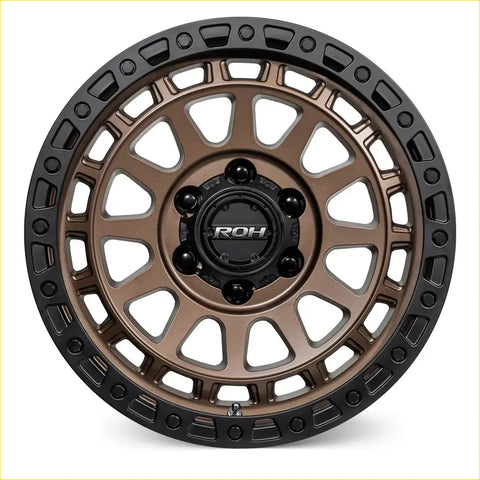 Bronze and black two-tone roh alloy assault wheel with rugged multi-spoke design and matt finish 17x9 6x139.7 offset 12
