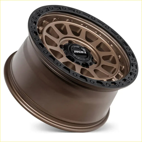 Bronze and black roh alloy wheel with matte finish and intricate spoke design in 17x9 size and 6x139.7 bolt pattern