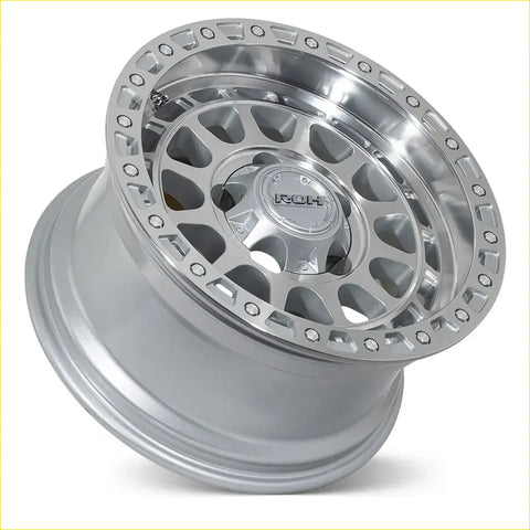 Silver metallic alloy wheel roh alloy assault with machined finish multi-spoke design 17x9 6x139.7 offset -12