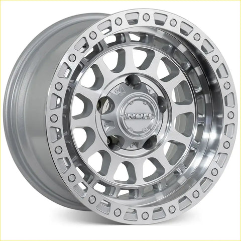 Silver-finished roh alloy assault 17x9 alloy wheel with multi-spoke design and machined finish center logo