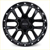 Black roh alloy havoc wheel with matt black finish rugged multi-spoke design and silver lug nuts