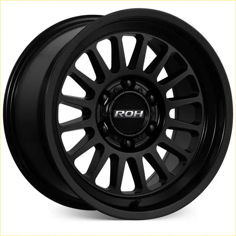 Black roh apollo alloy wheel with matte black finish and sleek spoke design 17x9 6x139.7 40 offset