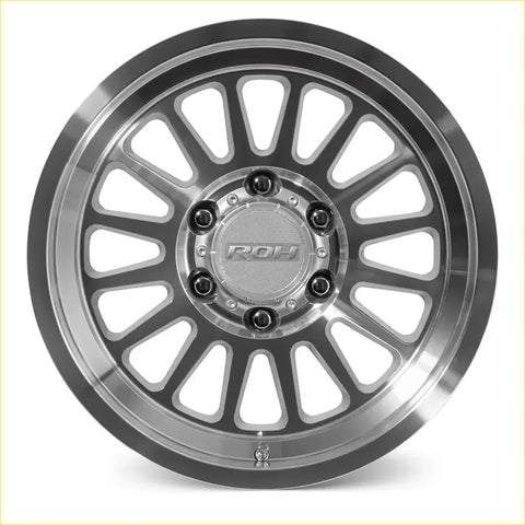 Silver alloy wheel roh apollo 17x9 with multi-spoke design and roh branding at center in silver machine face finish
