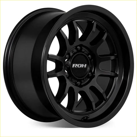 Black matte-finish roh arc alloy wheel with multi-spoke design 17x9 6x139.7 offset 12 for trucks and suvs