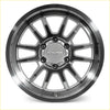 A sleek roh arc 17x9 two-tone alloy wheel with polished silver center and black outer rim in machined face finish