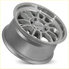 Silver-finished roh arc alloy wheel with multi-spoke design and rjh logo machined face 17x9 6x139.7 40 offset