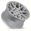 Silver roh crawler alloy wheel with multi-spoke design and machined face in 17x9 size with 6x139.7 bolt pattern