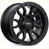 Roh raid matt black 17x9 alloy wheel with rugged multi spoke design and textured outer rim in black matte finish