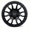 Black matte roh raid 17x9 alloy wheel with rugged multi-spoke design and textured outer rim 6x139.7 35 offset