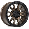 Bronze and black two-tone roh raid matt bronze alloy wheel with rugged multi-spoke design and 17x9 size