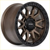 Bronze and black two-tone roh raid matt bronze black lip 17x9 roh alloy wheel with intricate spoke design