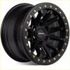 Black roh zullo matt black 17x9 alloy wheel with rugged multi-spoke design and gold-colored lug nuts